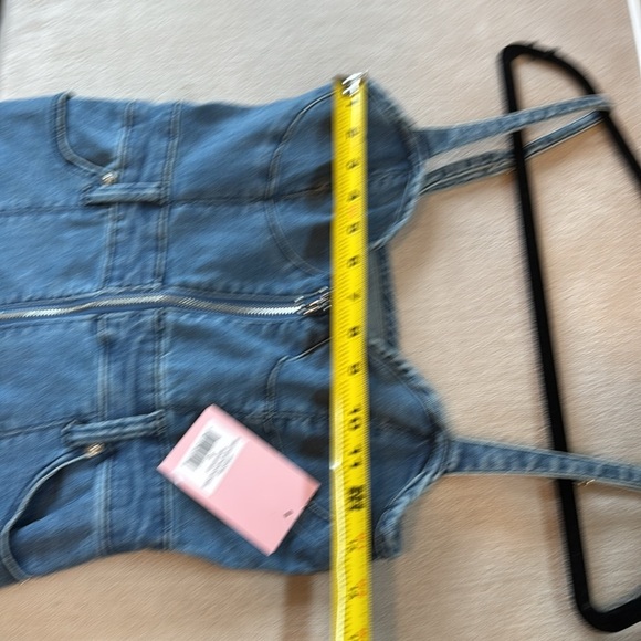 Juicy Couture NWT Sweetheart Neckline Dark Wash Denim Mini Short Dress - Picture 7 of 11